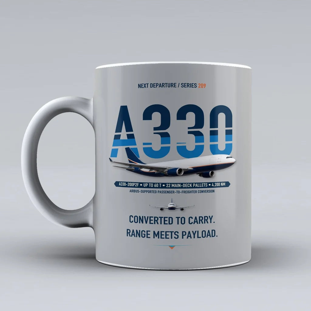 A330-200P2F Mug design on light gray airbus