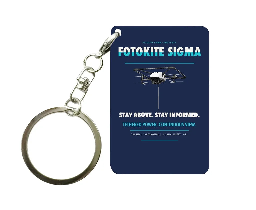 Fotokite Sigma Key Chain design on navy blue key chain