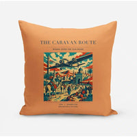 Thumbnail for VINTAGE G4040 - The Caravan Route - Designed Pillows design on orange