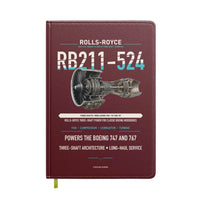 Thumbnail for RB211-524 design on dark red notebook