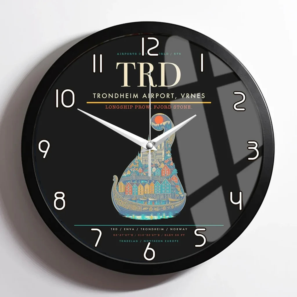 Trondheim Airport Vrnes TRD Wall-Clock Framed - Black