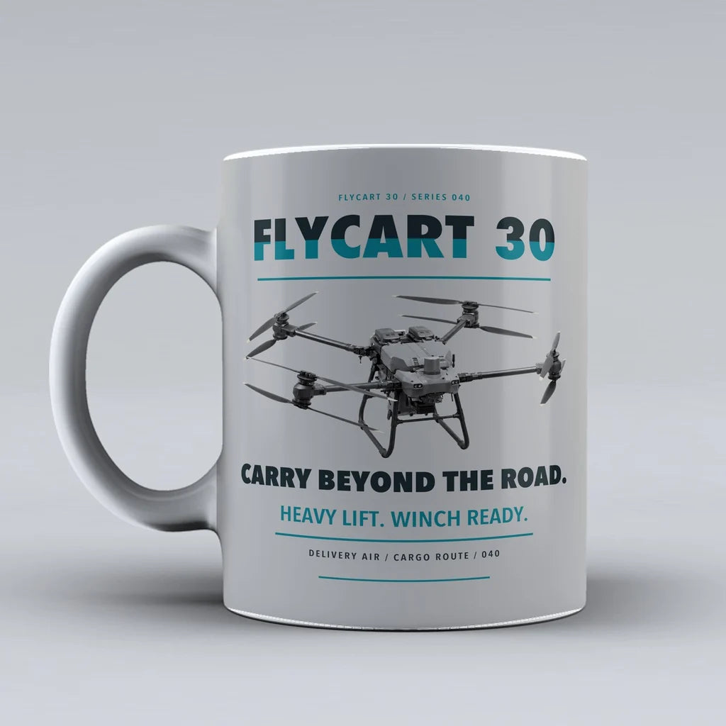 FlyCart 30 Mug design on light gray dji