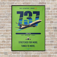 Thumbnail for Boeing 737 MAX 10 vertical canvas print - framed - light green background