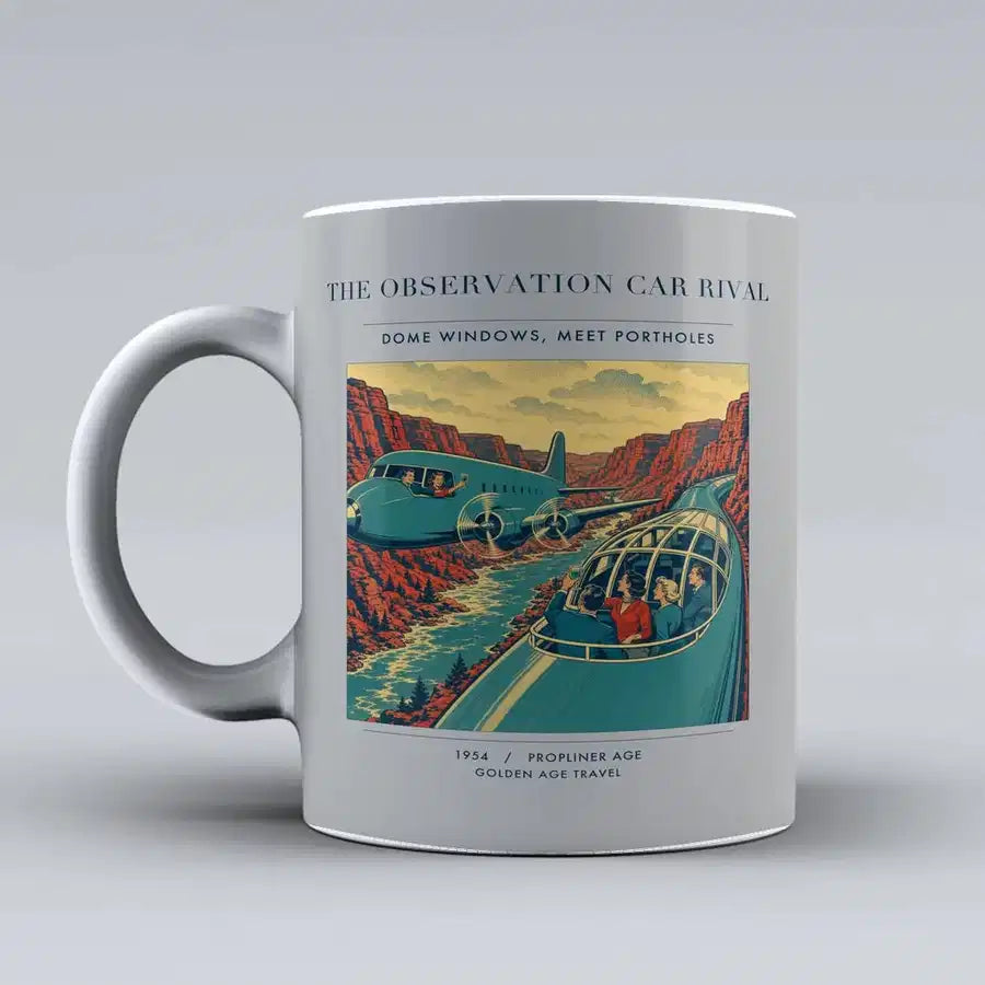 VINTAGE G4493 - The Observation Car Rival - Ceramic Mug design on lightgray