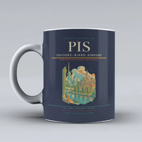 Thumbnail for Poitiers–Biard Airport (PIS) airport code design on dark blue ceramic mug