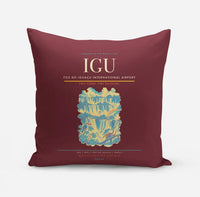 Thumbnail for Foz do Iguaçu International Airport (IGU) design on dark red pillow