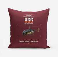 Thumbnail for Robinson R66 design on dark red pillow