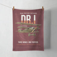 Thumbnail for Fokker Dr.I design on dark red towel