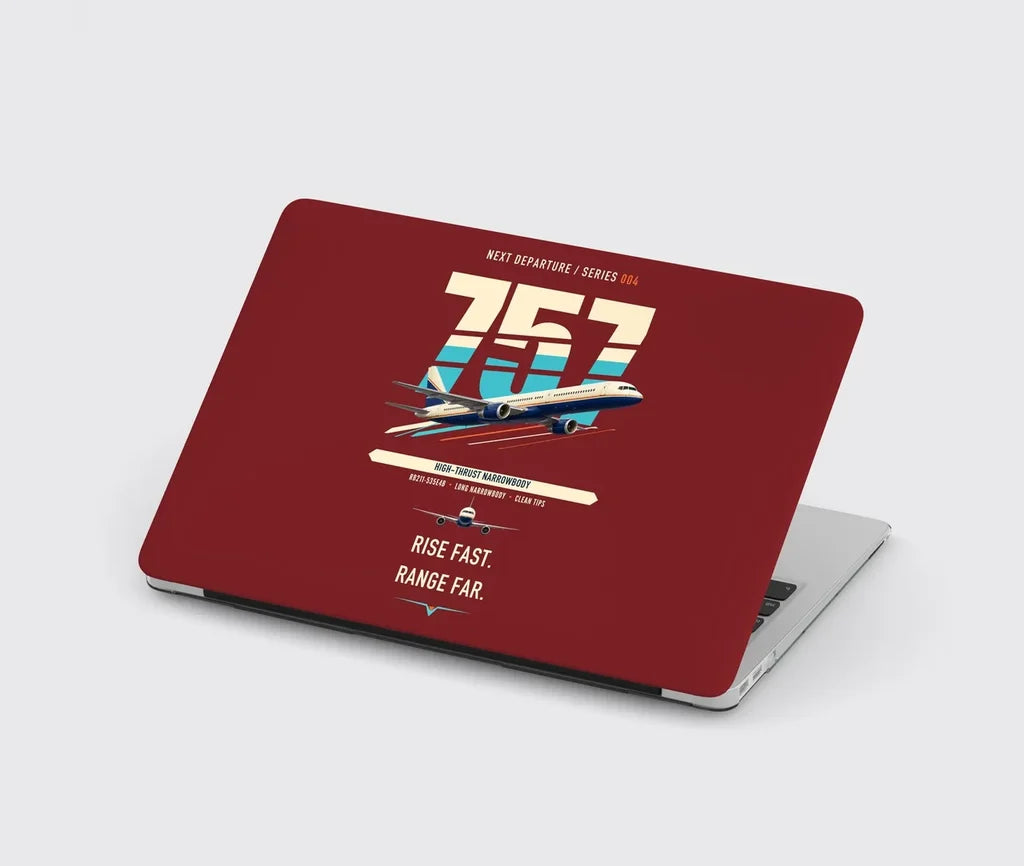 Boeing 757-200 design on dark red MacBook case