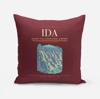 Thumbnail for Idaho Falls Regional Airport (IDA) design on dark red pillow