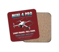 Thumbnail for DJI Mini 4 Pro design on dark red 1 piece coaster