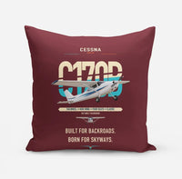 Thumbnail for Cessna 170B design on dark red pillow