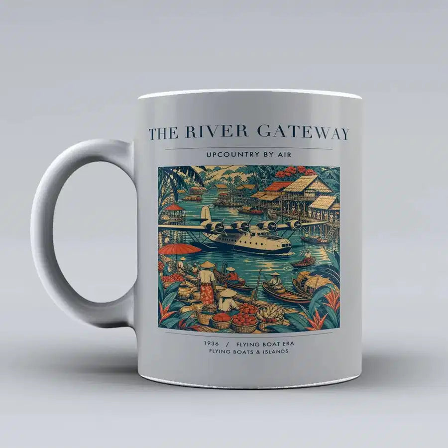 VINTAGE G4066 - The River Gateway - Ceramic Mug design on lightgray