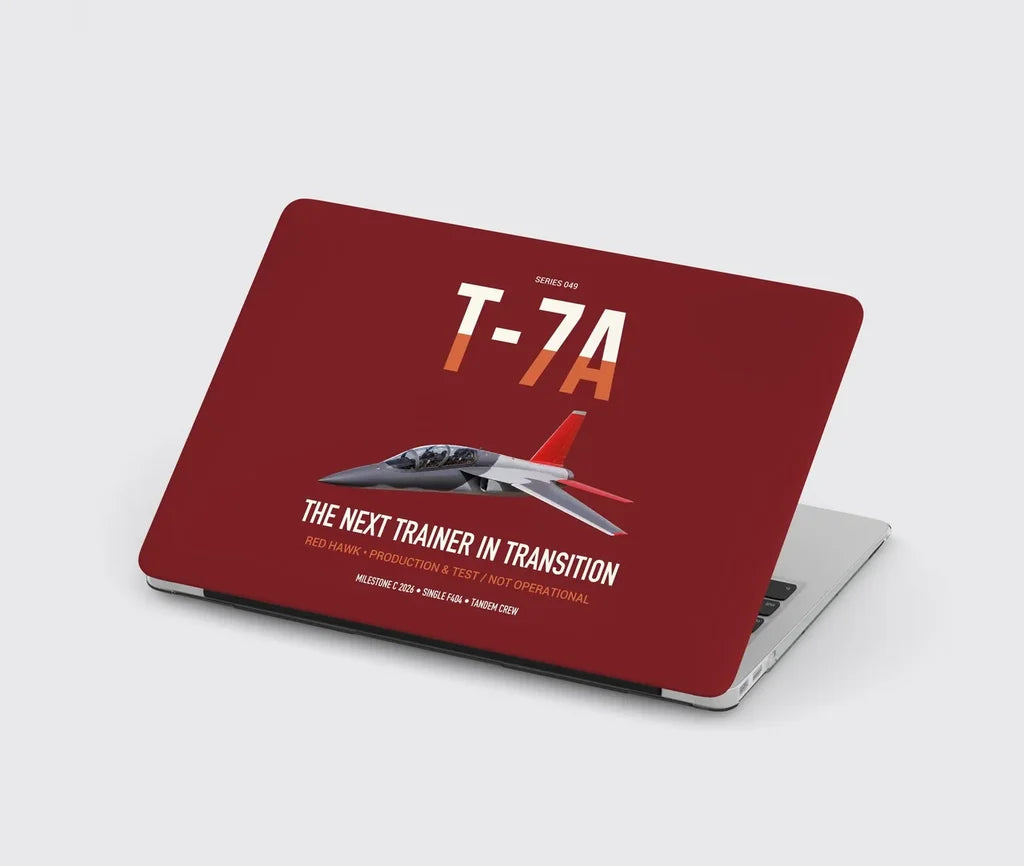 T-7A Red Hawk design on dark red MacBook case