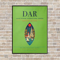 Thumbnail for Julius Nyerere International Airport DAR vertical canvas print - framed - light green background