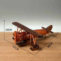 Thumbnail for Solid Wood Retro Handmade Desktop Airplane Model Decoration - view 12