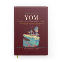 Thumbnail for Greater Moncton International Airport (YQM) design on dark red notebook