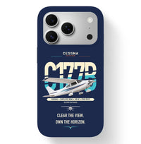 Thumbnail for Cessna 177B Cardinal design on navy blue magsafe iphone case, for iPhone 17 Pro