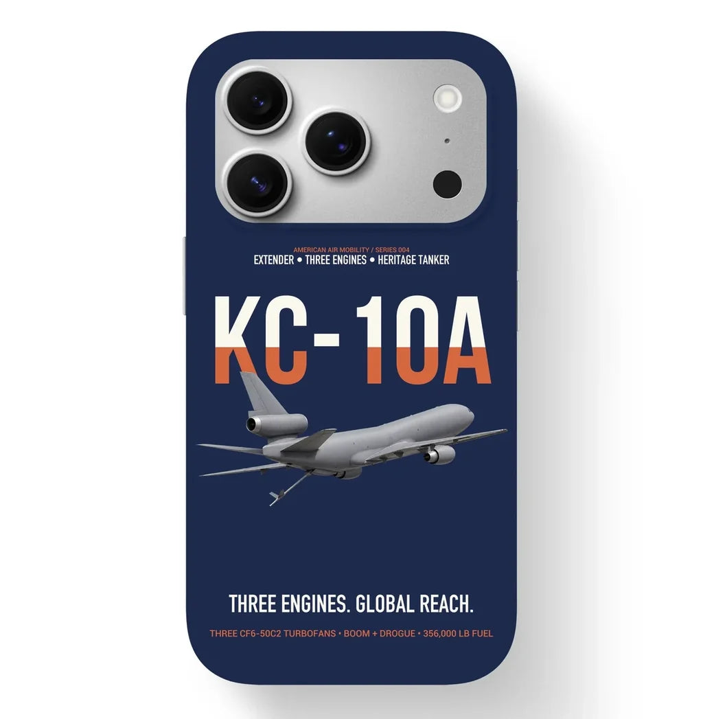 KC-10A EXTENDER design on navy blue magsafe iphone case, for iPhone 17 Pro