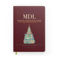Thumbnail for Mandalay International Airport (MDL) design on dark red notebook