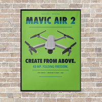 Thumbnail for DJI Mavic Air 2 vertical canvas print - framed - light green background