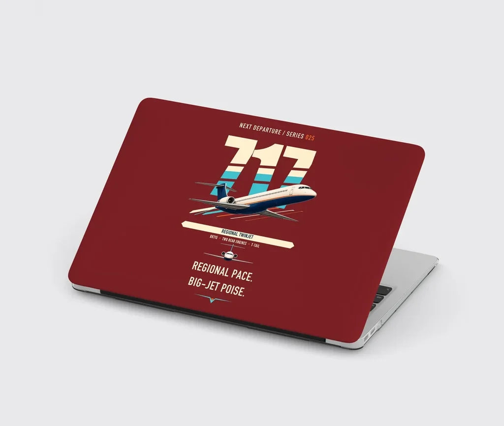 Boeing 717-200 design on dark red MacBook case