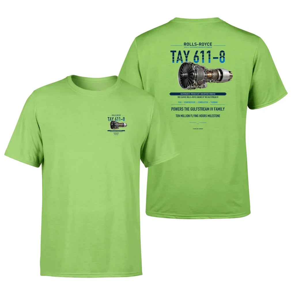 TAY 611-8 design on light green t shirt