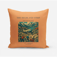 Thumbnail for VINTAGE G4097 - The Highland Strip - Designed Pillows design on orange