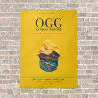 Thumbnail for Kahului Airport OGG vertical canvas print - no frame - yellow background