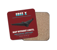 Thumbnail for AgEagle eBee X design on dark red 1 piece coaster