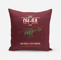 Thumbnail for Hughes OH-6A Cayuse design on dark red pillow