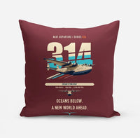 Thumbnail for Boeing 314 Clipper design on dark red pillow
