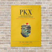 Thumbnail for Beijing Daxing International Airport PKX vertical canvas print - no frame - yellow background