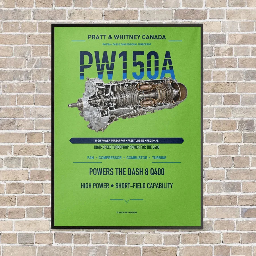PW150A vertical canvas print - framed - light green background