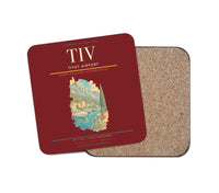 Thumbnail for Tivat Airport (TIV) design on dark red 1 piece coaster