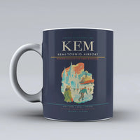 Thumbnail for Kemi-Tornio Airport (KEM) airport code design on dark blue ceramic mug