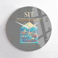 Thumbnail for Sitka Rocky Gutierrez Airport (SIT) design on gray no frame wall clock