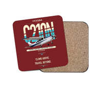 Thumbnail for Cessna T210N Centurion design on dark red 1 piece coaster