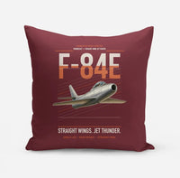 Thumbnail for F-84E Thunderjet design on dark red pillow