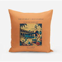 Thumbnail for VINTAGE G4336 - The Starlit Caravanserai - Designed Pillows design on orange