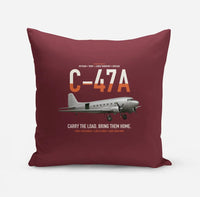Thumbnail for C-47A Skytrain design on dark red pillow