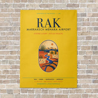 Thumbnail for Marrakech Menara Airport RAK vertical canvas print - no frame - yellow background