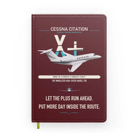 Thumbnail for Cessna Citation X+ design on dark red notebook
