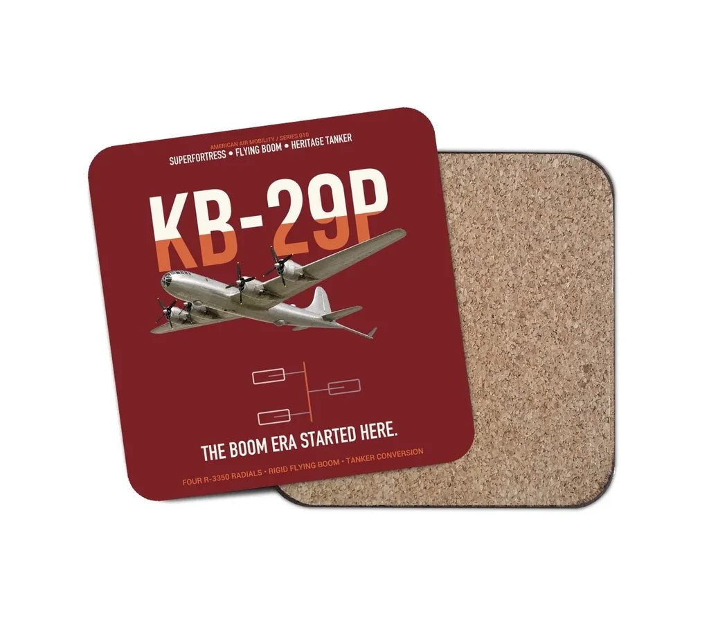 KB-29P SUPERFORTRESS design on dark red 1 piece coaster