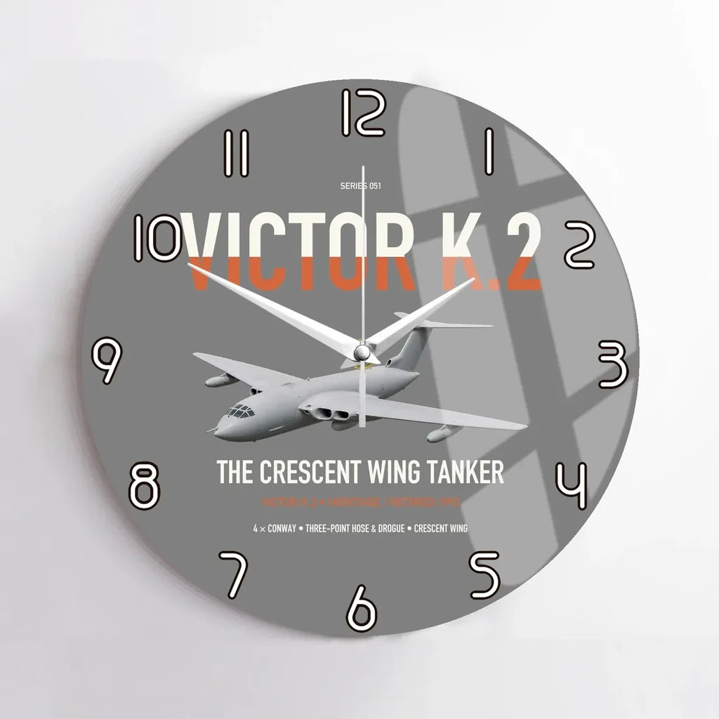 Handley Page Victor K.2 design on gray no frame wall clock