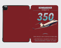 Thumbnail for Bombardier Challenger 350 design on dark red ipad tablet case