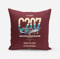 Thumbnail for Cessna T207A Stationair 8 design on dark red pillow