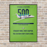 Thumbnail for Cessna Citation 500 - Citation I vertical canvas print - framed - light green background