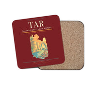 Thumbnail for Taranto-Grottaglie Airport (TAR) design on dark red 1 piece coaster