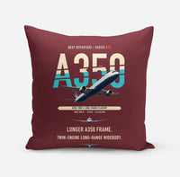 Thumbnail for Airbus A350-1000 design on dark red pillow
